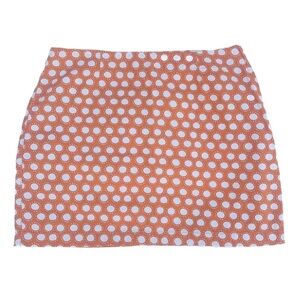 Garnet Hill Orange and White Polka Dot Skirt